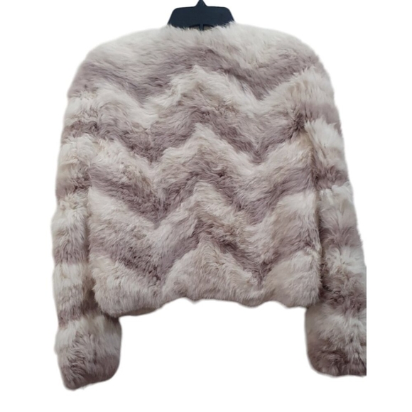 Joie Toshi Rabbit Fur Chevron Jacket Size S - Picture 7 of 12
